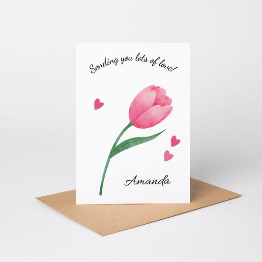 Hug in a Card – Personalised Minimalist Calligraphy Greeting Card - Yours Amora