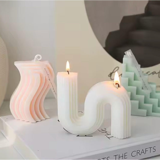 Geometric Curve Scented Candles – Sculptural Aromatherapy Candle - Yours Amora