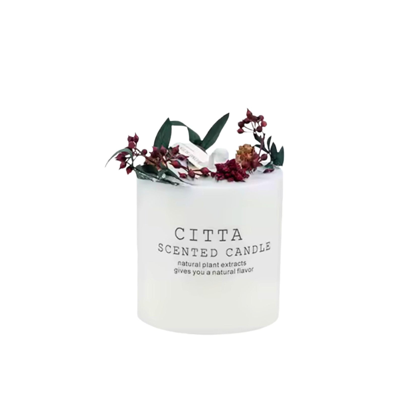 CITTA Botanical Scented Candle – Floral Soy Wax Jar with Glass Lid - Yours Amora