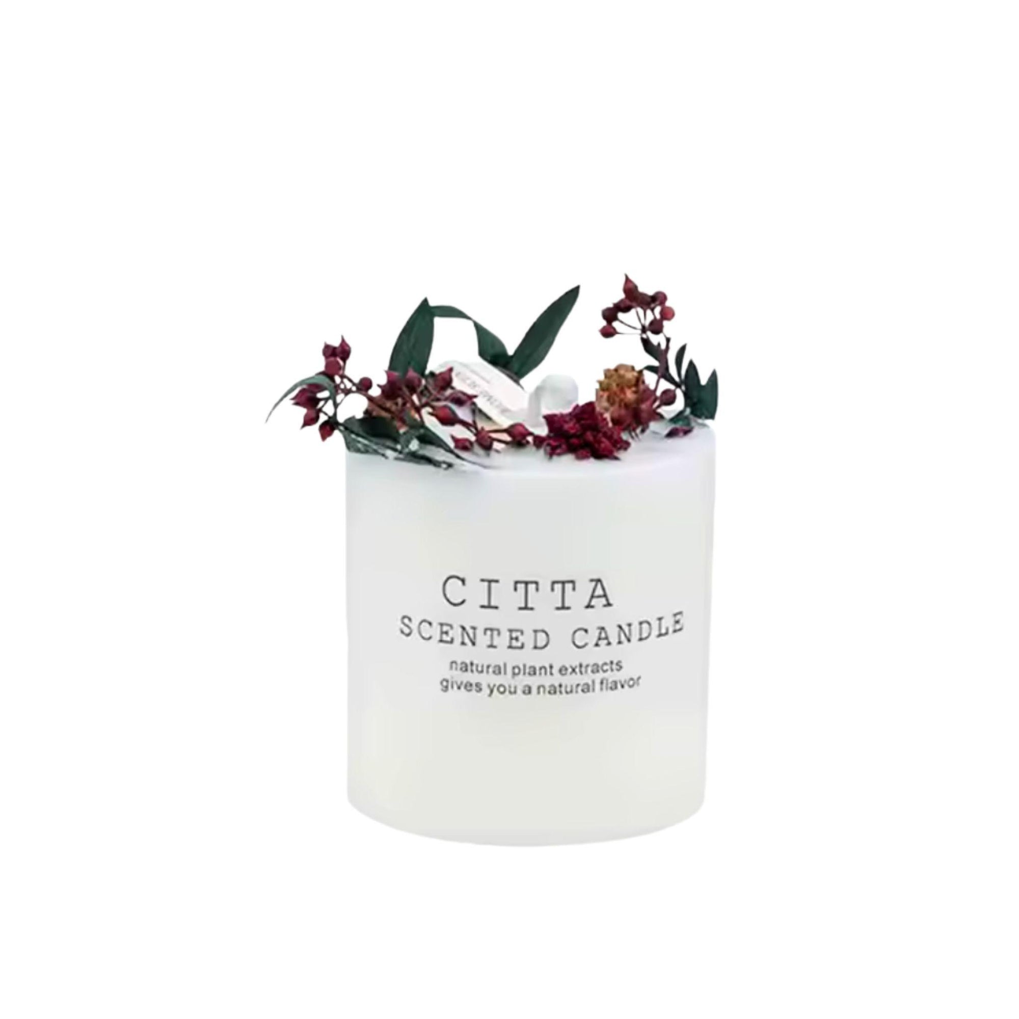 CITTA Botanical Scented Candle – Floral Soy Wax Jar with Glass Lid - Yours Amora