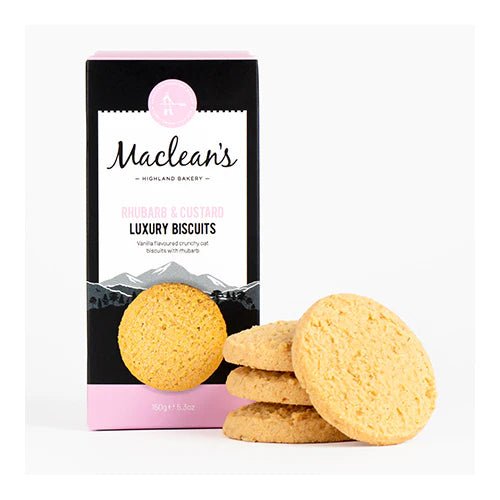 Maclean’s Rhubarb & Custard Luxury Biscuits – 150g - Yours Amora