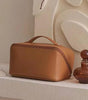 Personalised Leather Cosmetic Travel Bag – Luxury Toiletry Pouch - Yours Amora