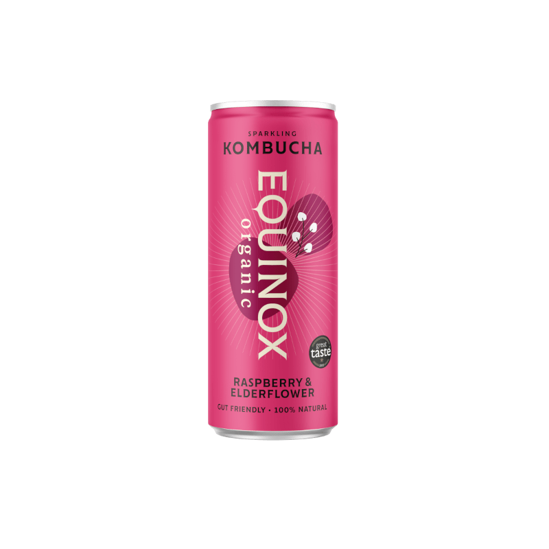 Equinox Raspberry & Elderflower Organic Kombucha – 250ml - Yours Amora