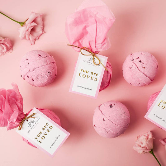 Self Love Gift - You Are Loved Rose Luxury Bath Bomb - Yours Amora