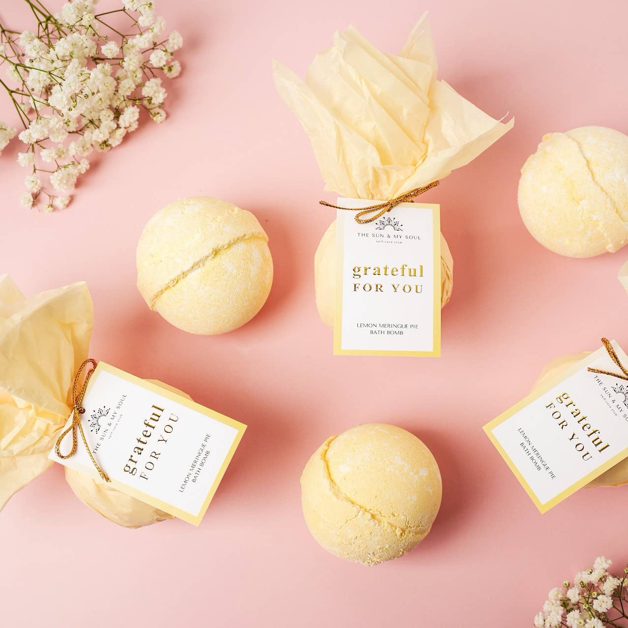 Grateful For Your - Lemon Scent Luxury Bath Bomb Fizzer - Yours Amora