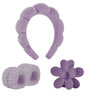 Luxe Hair Accessory Trio – Plush Headband, Flower Claw Clip & Spa Wristbands - Yours Amora