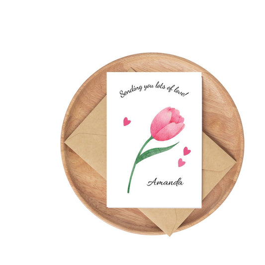 Hug in a Card – Personalised Minimalist Calligraphy Greeting Card - Yours Amora