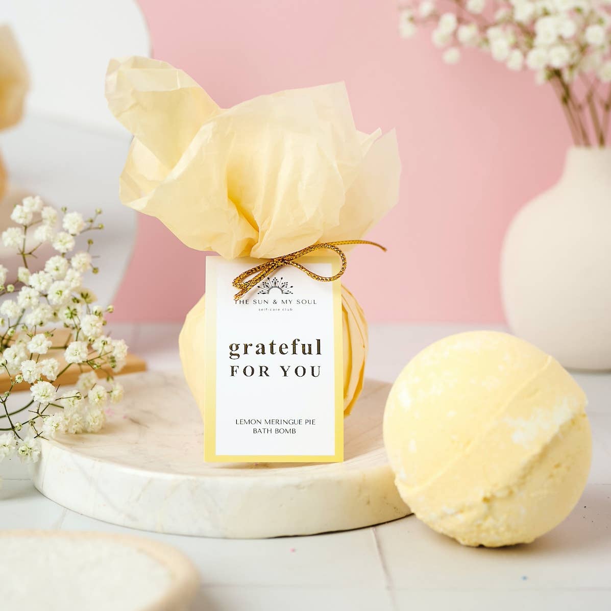 Grateful For Your - Lemon Scent Luxury Bath Bomb Fizzer - Yours Amora